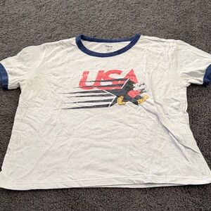 Disney White and Navy USA Graphic Tee